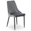 ukážka šedej jedálenskej stoličky Bari vo velúre