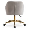 Otočná kancelárska stolička šedá velúr zlaté nohy Konor