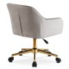 Otočná kancelárska stolička šedá velúr zlaté nohy Konor
