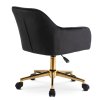 Otočná kancelárska stolička čierna velúr zlaté nohy Konor