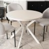 Okrúhly rozkladací stôl biely  90 - 190 cm kašmír Lugo