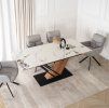 Rozkladací stôl Rex 180 - 240 cm dub biely mramor