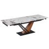 Rozkladací stôl Rex 180 - 240 cm dub biely mramor