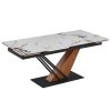 Rozkladací stôl Rex 180 - 240 cm dub biely mramor