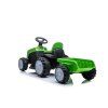 Elektrický traktor s prívesom zelený