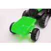 Elektrický traktor s prívesom zelený