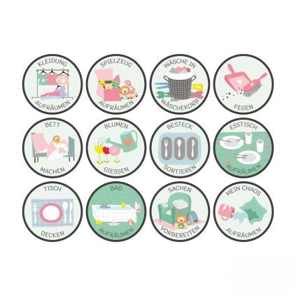Chores magnet set Kindergarten German