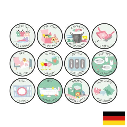 Chores magnet set Kindergarten German