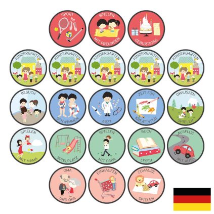 Kindergarten Activities Magnet Set German Kreslicí plátno 1