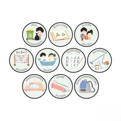 Responsibilities Magnet Set Schoolchildren German