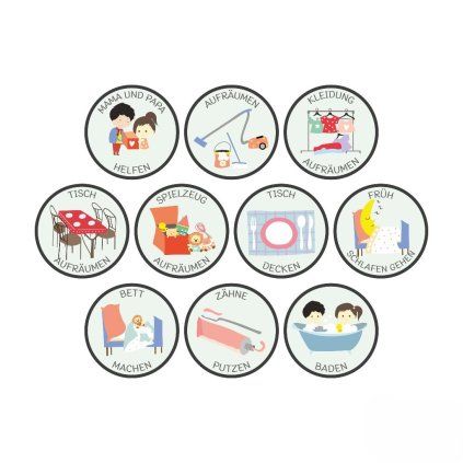 Responsibilities Magnet Set Kindergarten German Kreslicí plátno 1