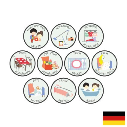 Responsibilities Magnet Set Kindergarten German Kreslicí plátno 1