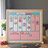 Magnetic Weekly Planner Kindergarten Children Montessori Personalized Schedule Reusable Magnets pink green german