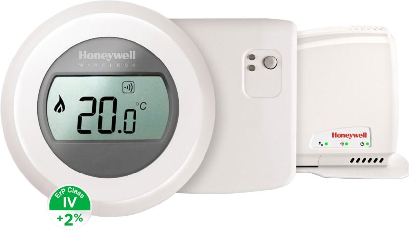 Bezdrôtový jednozónový priestorový termostat ROUND Honeywell Y87RFC2074 sada termostat, relé, gateway