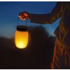 Solárna LED lampa imitujúca plamene čierna