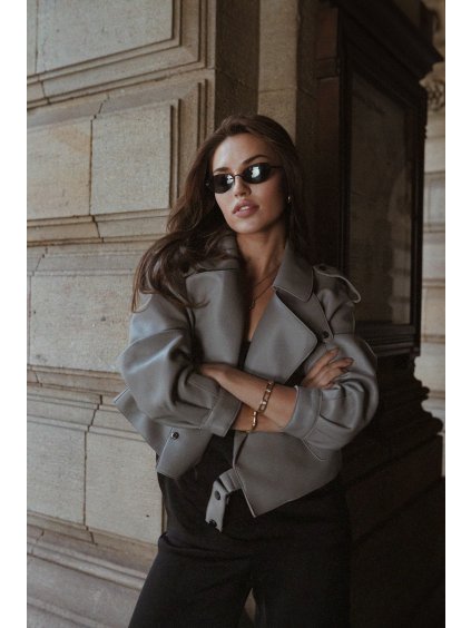 Leather jacket GREY Simi