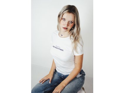 Bilé dámské tričko basic s potiskem