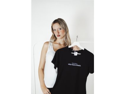 Černé dámské tričko basic s potiskem