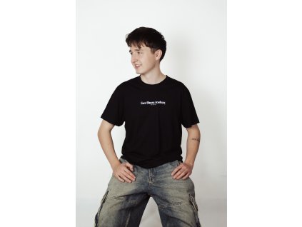 Černé pánské tričko basic s potiskem