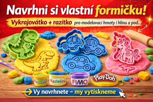 Formičky na modelovací hmoty na míru z 3D tisku. Vlastní motiv, jméno, číslo nebo logo. Česká výroba, precizní zpracování a originální design