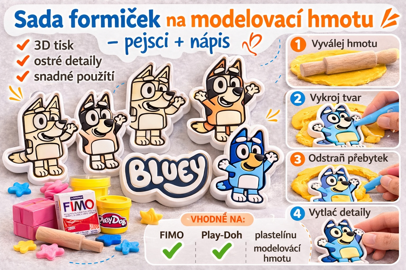 Formičky na modelovací hmoty Bluey