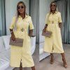 Dámské košilové šaty s páskem – elegantní midi šaty