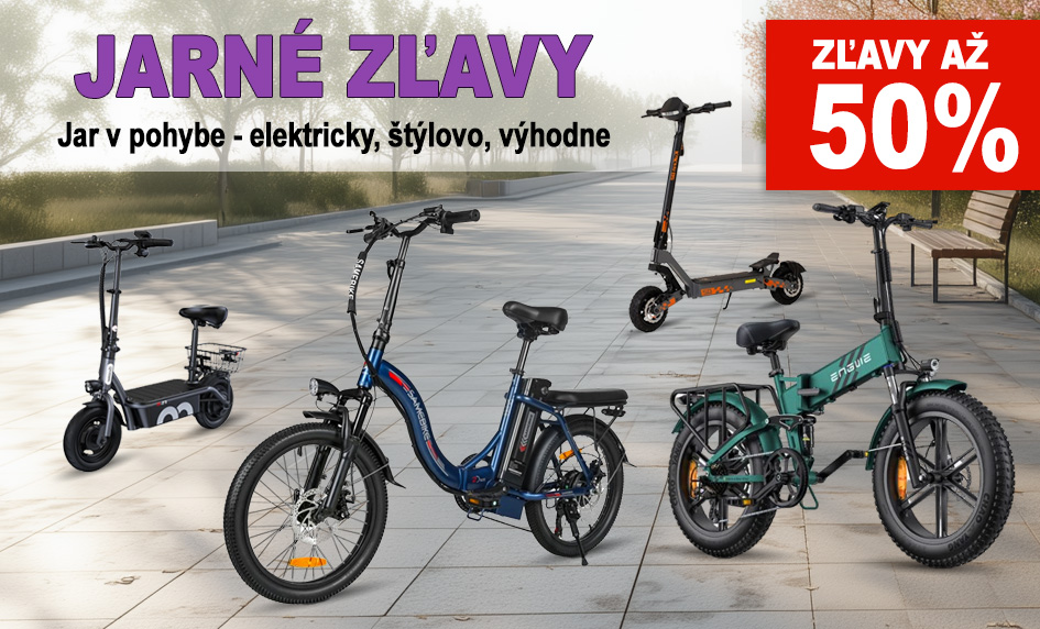 Jarné zľavy na elektroniku, elektrické kolobežky a bicykle – výhodné ponuky a doprava zdarma od 70 eur