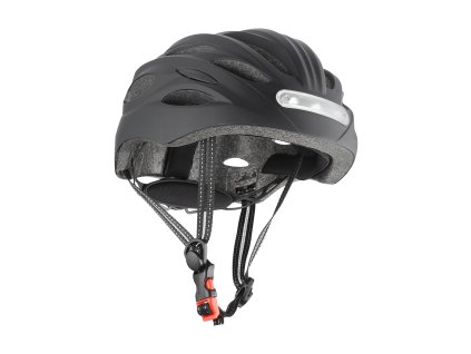 Čierna cyklistická prilba L s predným a zadným LED svetlom – nastaviteľná pre dospelých