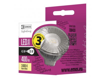 LED žárovka Classic 4,5W GU5,3 teplá bílá  - ZQ8433