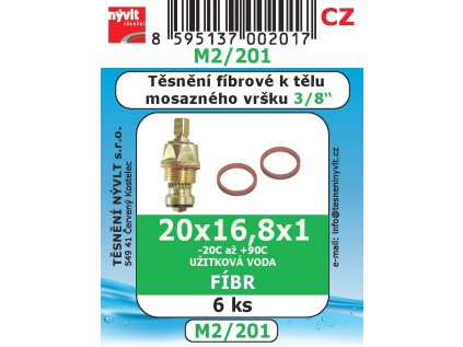 Těsnění pod vršky fíbrové 3/8 16,8x20x1 - M2/201
