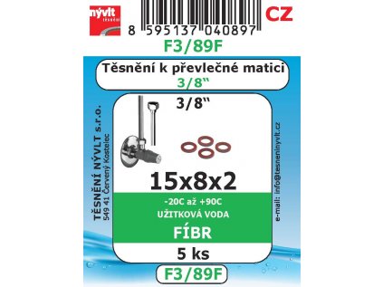 Sada těsnění 14x10x2 převlečných matic 3/8 fíbr - - F3/89F