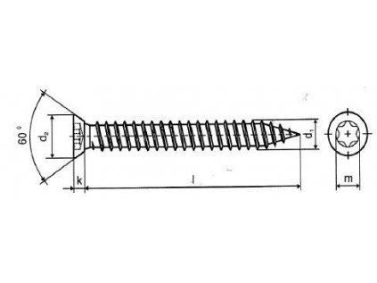 Turbošroub 7,5x212 mm T30 s hlavou  - TU30212