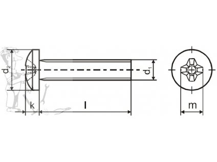 Šroub válcový PH M 6 x 10 DIN 7985 ZN - 2106010