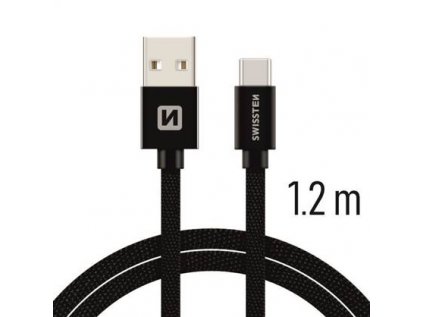 Kabel USB USB-C textilní 1,2m 3A černá  - 802376,00