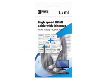HDMI kabel EMOS, 1.4 high speed, 1,5m  - SB0101