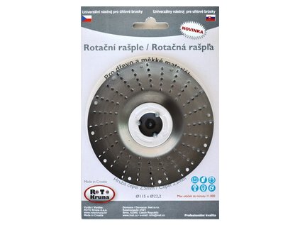 Rotační rašple 115x22,2mm - hrubá čepel 2,5mm  - ROTO11525