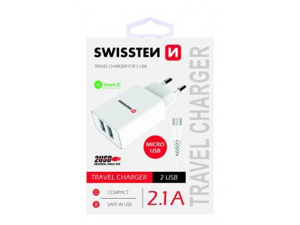 Adaptér 2xUSB+microUSB kabel 1,2m BÍLÁ/ČERNÁ - 802343,01