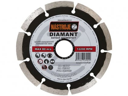 Kotouč diamantový 125x2,0x22mm Nastroje CZ  - IM-DK-S125