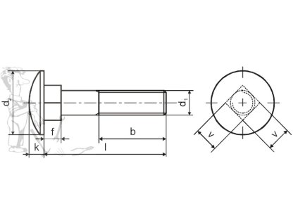 Šroub vratový M 8 x 20 DIN 603 ZN - 2608020