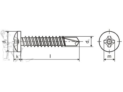 Šroub TEX válcový 4,2 x 19 Torx DIN 7504N - D7504N4219