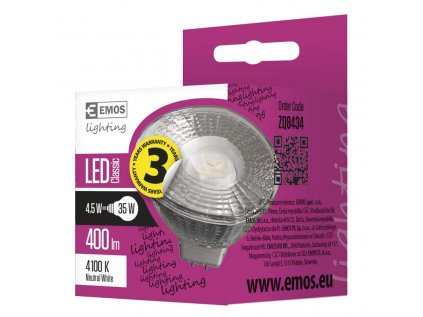 LED žárovka Classic 4,5W GU5,3 neutrální bílá  - ZQ8434