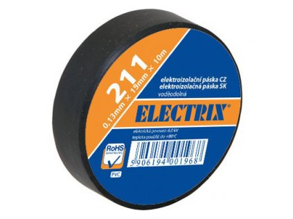 Páska izolační elektrikářská černá 25mm/10m  - 900051,00