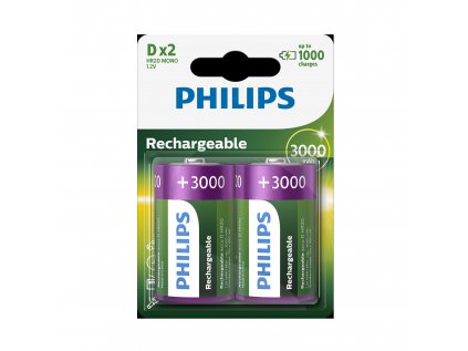 Dobíjecí baterie Philips R20B 3000 mAh/2ks  - 160,00