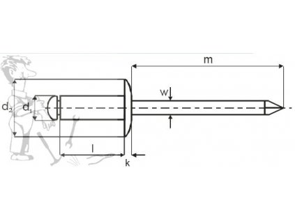 Nýt trhací 4,0x16 AL/ST DIN 7337  - 5104016