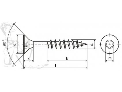 Vrut na terasy 5 x 40 NEREZ C1 - VTZ5040