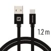 Kabel USB USB-C textilní 1,2m 3A černá  - 802376,00