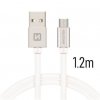 Kabel USB microUSB textilní 1,2m 3A stříbrná  - 802371,10