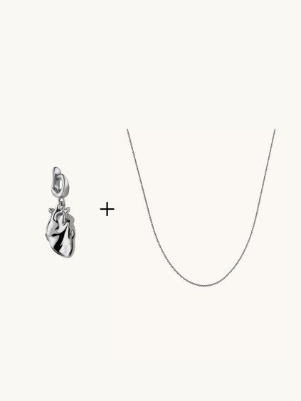 BOX ŘETÍZEK + HEART PŘÍVĚSEK silver