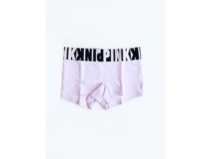 Victoria's Secret PINK Logo Levander pohodlné bezešvé kalhotky Boyshort s nápisy Pink po celém obvodu