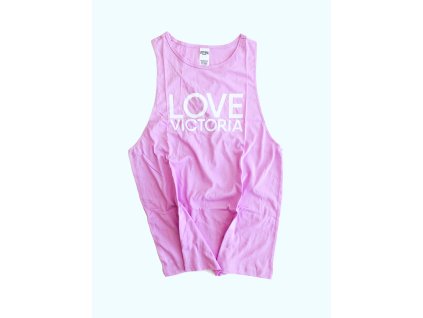 Victoria's Secret Sport Levander stylové sportovní tílko s nápisem Love Victoria